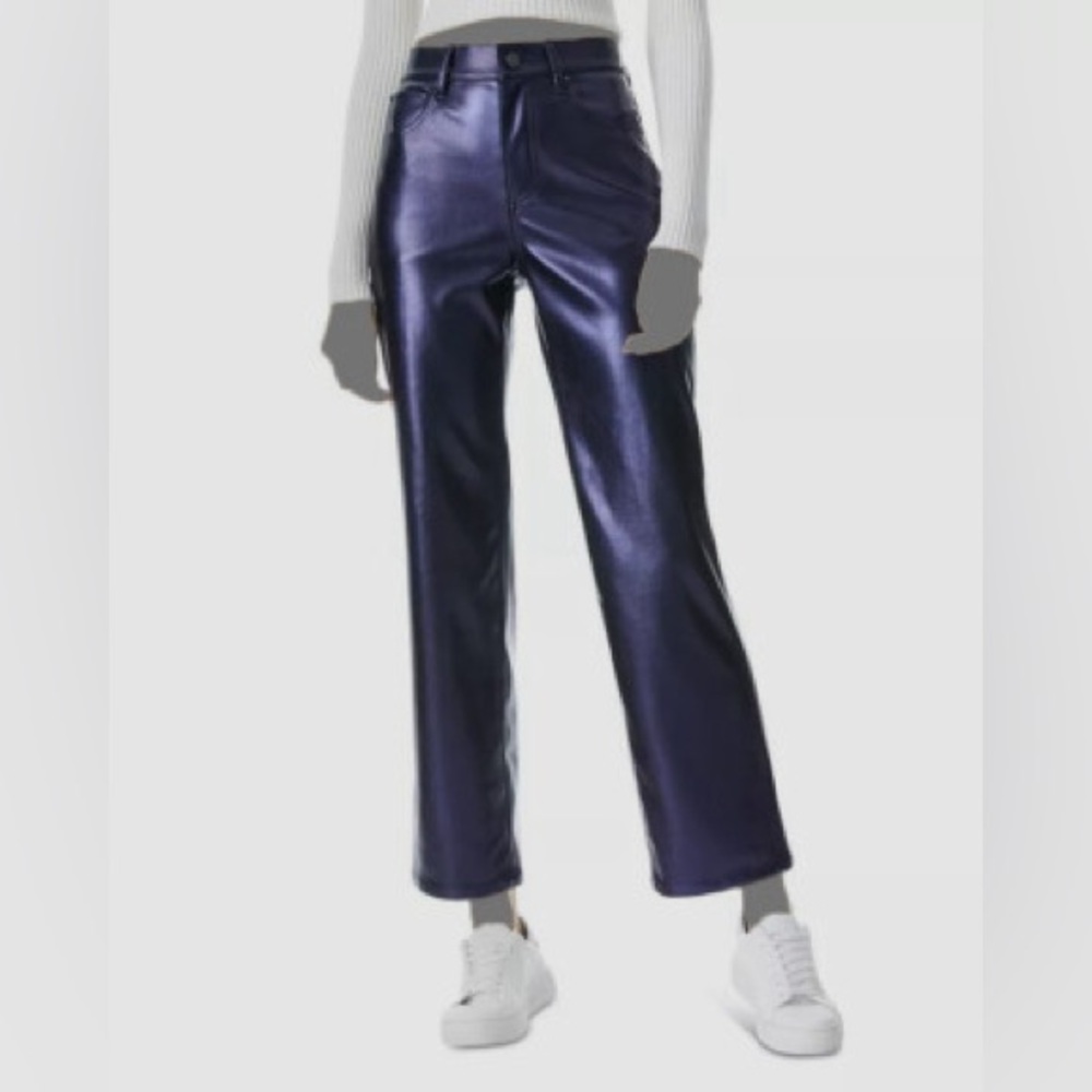 Halogen blue faux leather pants